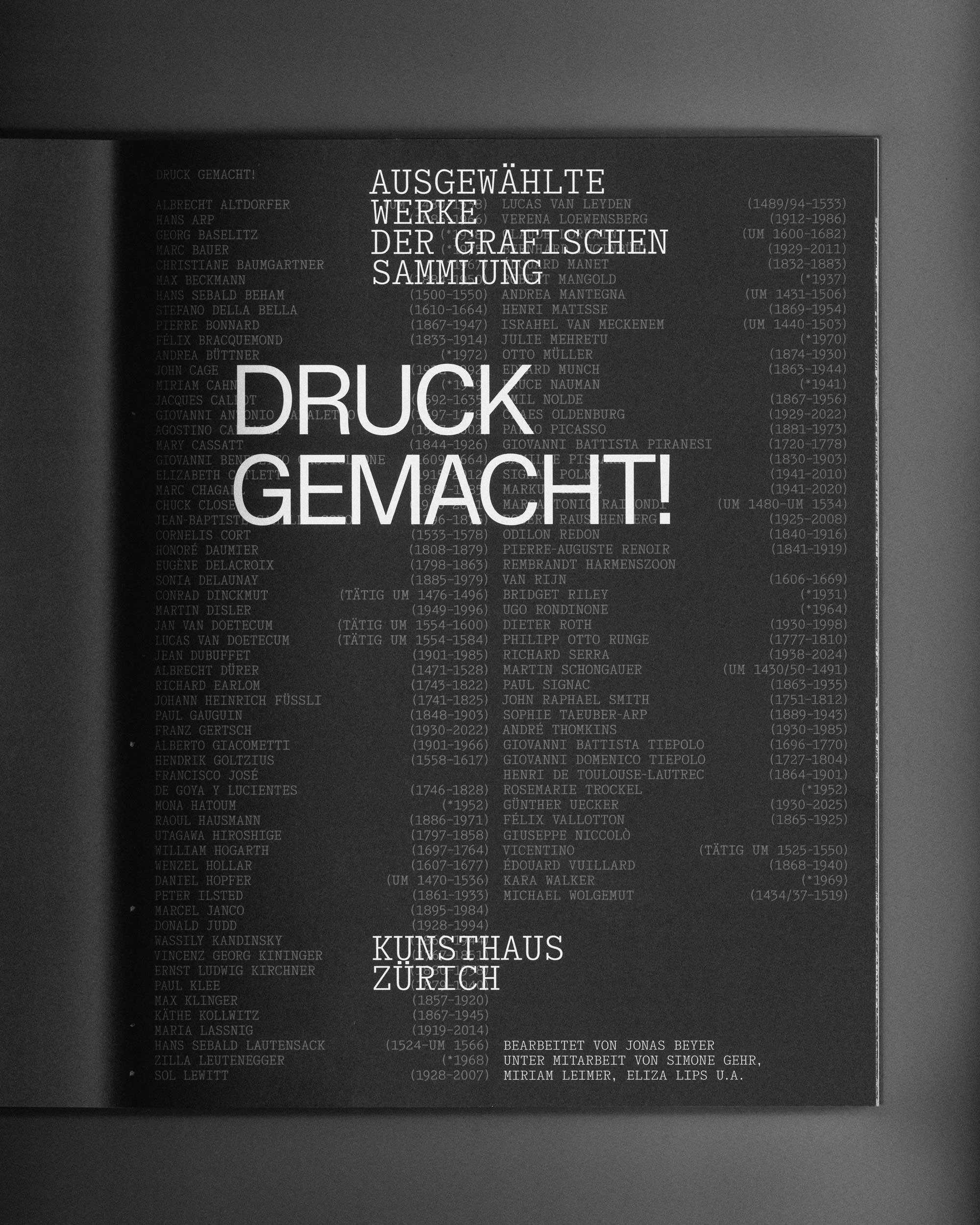 Druckgemacht Kunsthaus Zuerich Inhalt 12 Nn